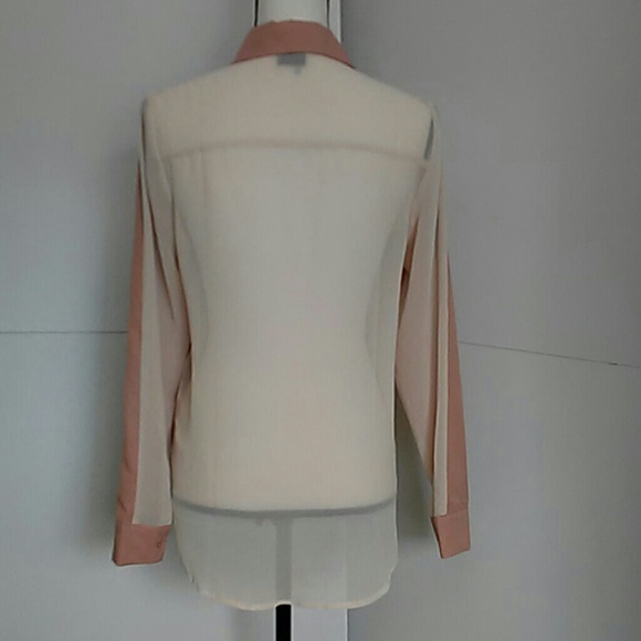 🌹 SPARKLE & FADE | Two-Tone Sheer Blouse Size S - Picture 2 of 7